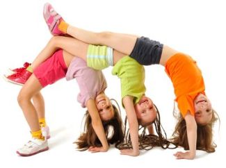 Kids doing gymnastics